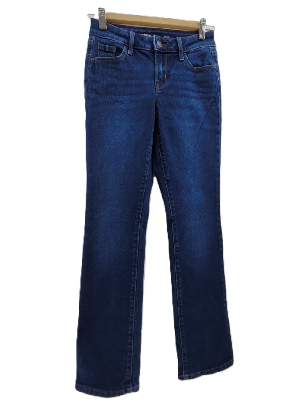 Old Navy Jeans Womens 00 Blue Denim Stretch 5-Pockets Mid-Rise Kicker Boot-Cut